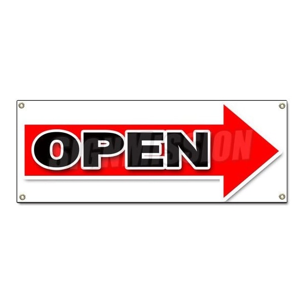 Signmission GIANT RIGHT OPEN ARROW BANNER SIGN turn here sale follow directions B-Giant Right Open Arrow - main
